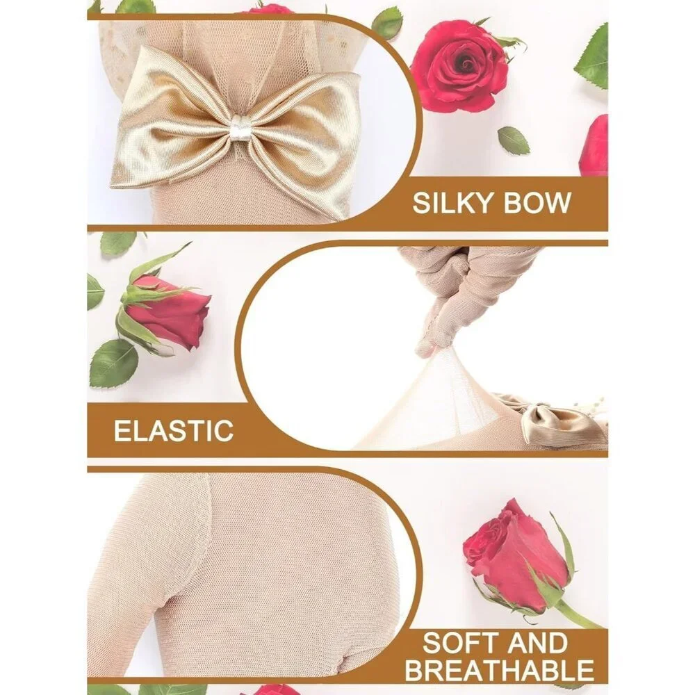 Women's Short Skin Bow Lace Gloves Tea Party Elegant Opera Wedding Accessories